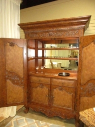 Carved Front Bar Cabinet