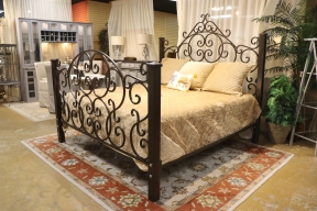 Rustic Weathered Iron King Bed