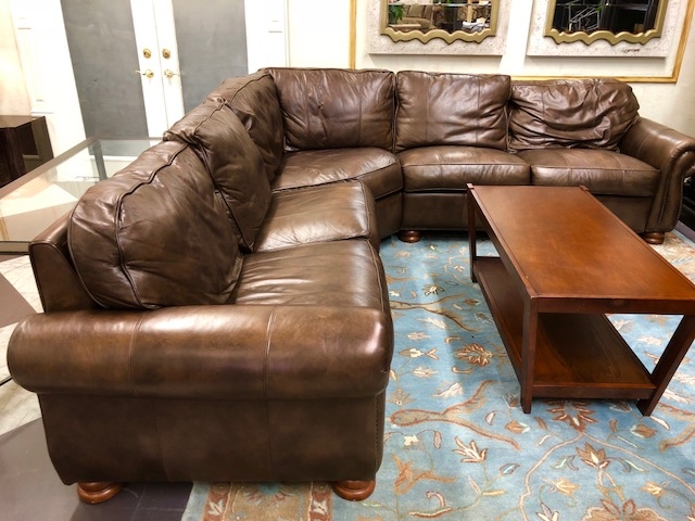 Thomasville Leather Sectional At The, Thomasville Leather Recliner Sofa Set