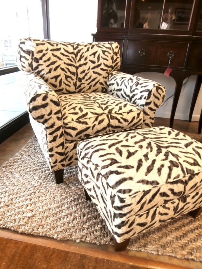 Animal Print Chair & Ottoman at The Missing Piece