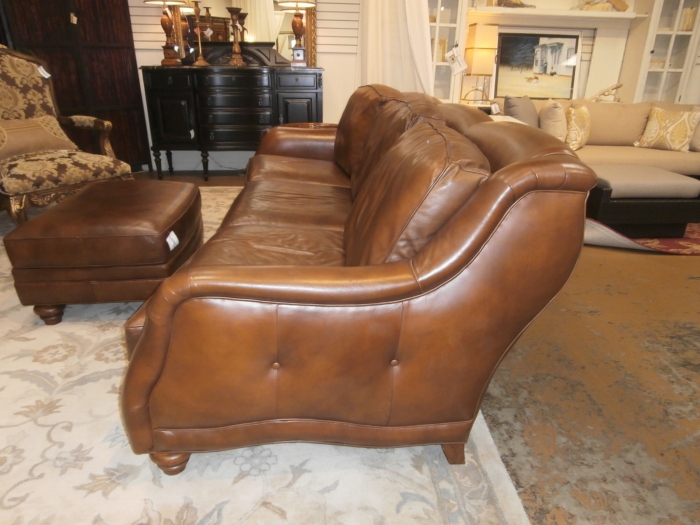 hancock and moore leather sofa with nailheads