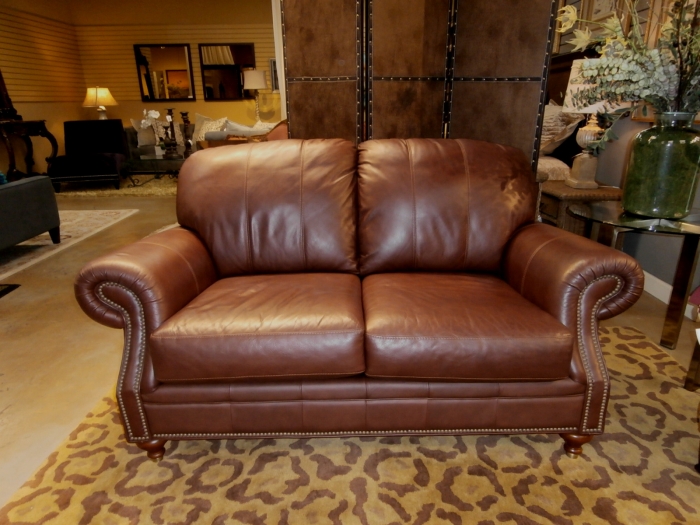 ethan allen leather sofa and loveseat