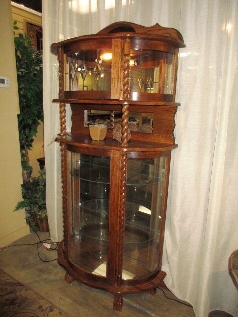 Curved Glass Curio Cabinet At The Missing Piece