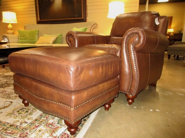 Italsofa Chair W Ottoman At The Missing, Italsofa Brown Leather Chair