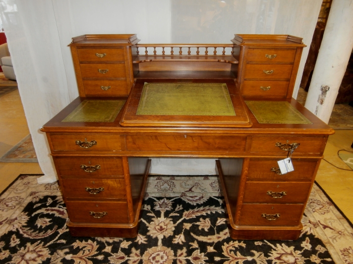 Vintage Leather Top Desk at The Missing Piece