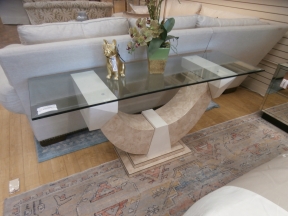 Stone/Glass Top Console Table
