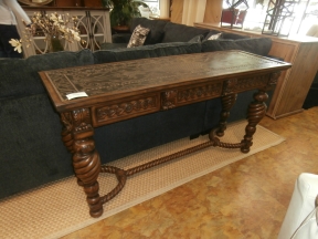 Tooled Top Barley Twist Console Table