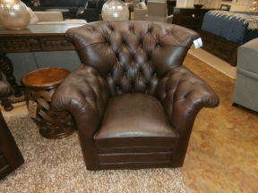 Century Leather Swivel Chair