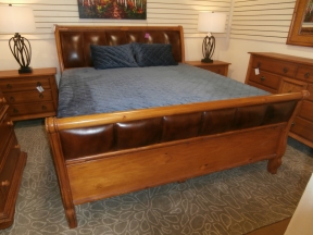 Leather Sleigh Bed