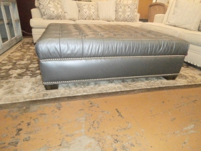 Leather Tufted Ottoman