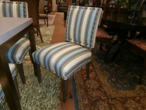 S/6 Wesley Hall Stripe Dr Chairs