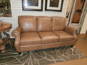 Flexsteel Leather 3 Cushion Sofa