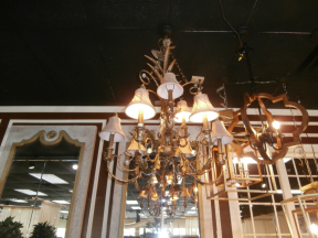 9 Arm Chandelier W/Crystals