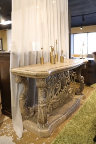 Ornate Scroll Console Table