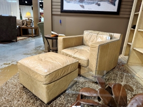 Restoration Hardware Leather Chair W/Ottoman