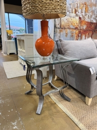 Glass/Metal End Table AS IS