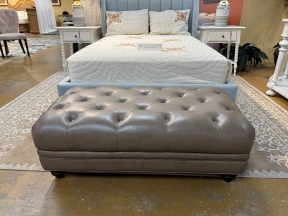 Martha Stewart Leather Ottoman