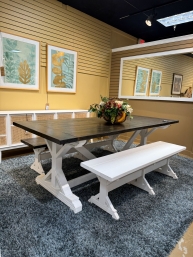 Rustic DR Table W/2 Benches
