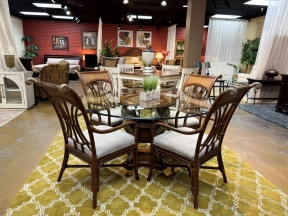 Tropical Glass DR Table w/4 Chairs