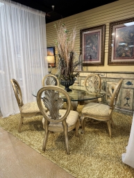 Schnadig Glass DR Table W/5 Chairs