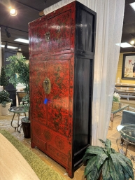 2 Pc Rustic Asian Cabinet