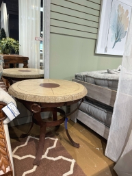 Stone And Metal End Table