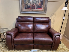 Kanes Tulare Leather Pwr Reclining Loveseat