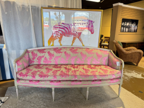 Custom Upholstered Settee as is