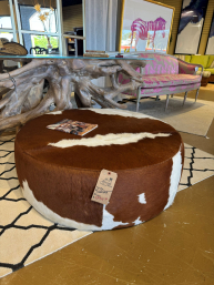 Room & Board Cowhide Ottoman