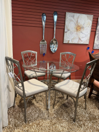 Cramco Glass Table W/4 Chairs