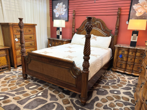 Tropical Four Poster Queen Bed