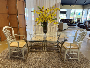 Glass/Metal Dining Table