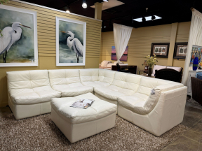 5 Pc Modular Leather Sectional W/Ottoman