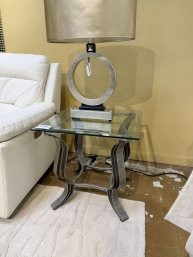 Glass/Metal End Table