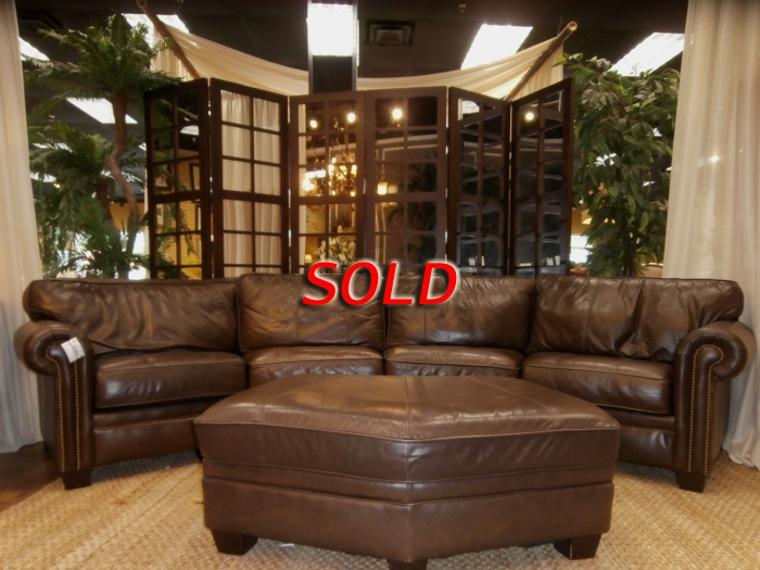 Bernhardt Leather Section At The, Bernhardt Leather Sectional Sofa