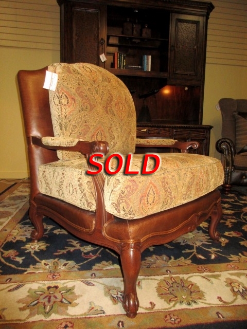 Ethan Allen Leather/Fabric Chair